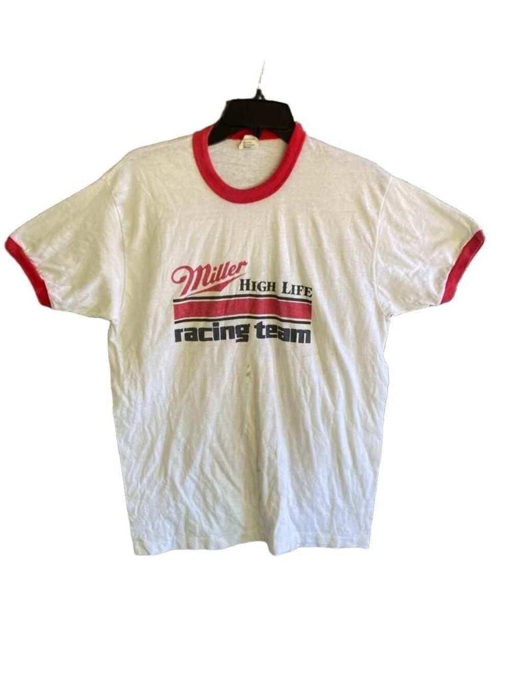 Vintage 1980s Miller High Life Racing Team Ringer T-Shirt
